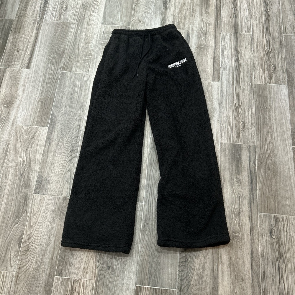 White fox Sherpa Sweatpants